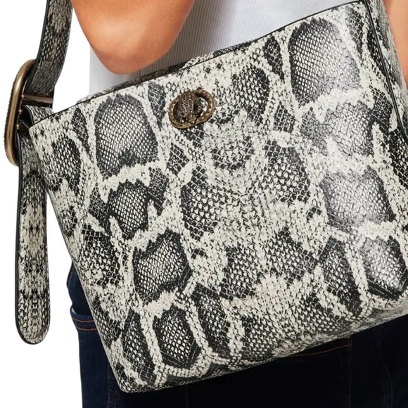 Kurt Geiger Small Chelsea Snake Embossed Leather Bucket Bag - Picture 5 of 5